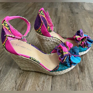Gianni Bini Pink and Blue Wedges